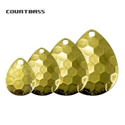Countbass 50pcs Size 2-5 Gold Plating Steel Colorado Spinner Blades Hex Pattern Premium Quality Tackle Craft