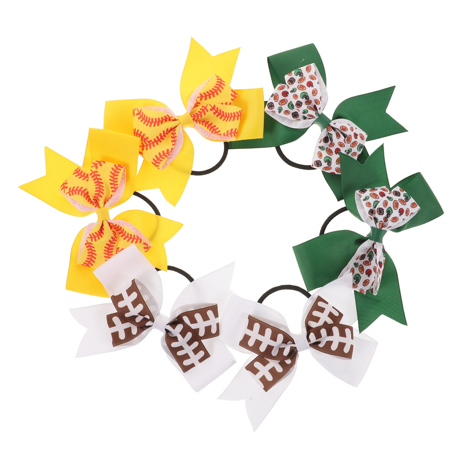 

6pcs Ties Dual Layer Cheer Accessories Girls Hair Bows Ponytail Holders For Thin Hair Styling Thin Ponytail Holders