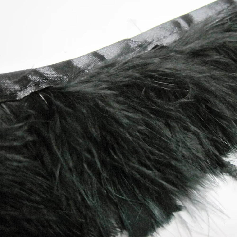 10M  Fluffy Turkey Feather Trim 8‑10cm Black Plumes Ribbon for Clothing Decoration Wedding Party Crafts Ornament Sewing Supplies