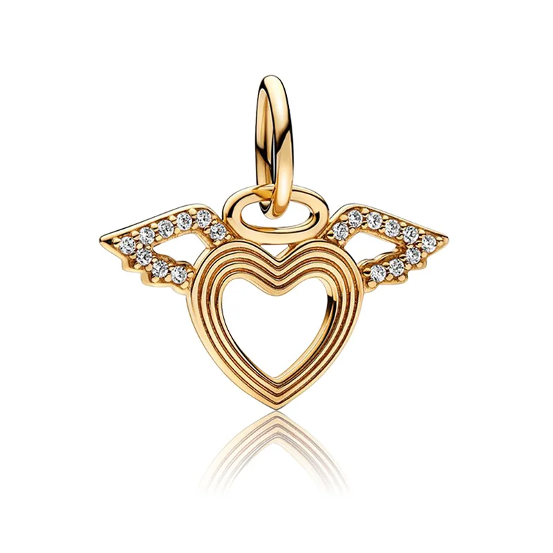 الأصلي 925 الفضة الاسترليني الذهبي القلب النحل القرد دراجة يترك خرزة ساحرة ل سوار ذاتي الصنع قلادة المرأة المجوهرات هدية