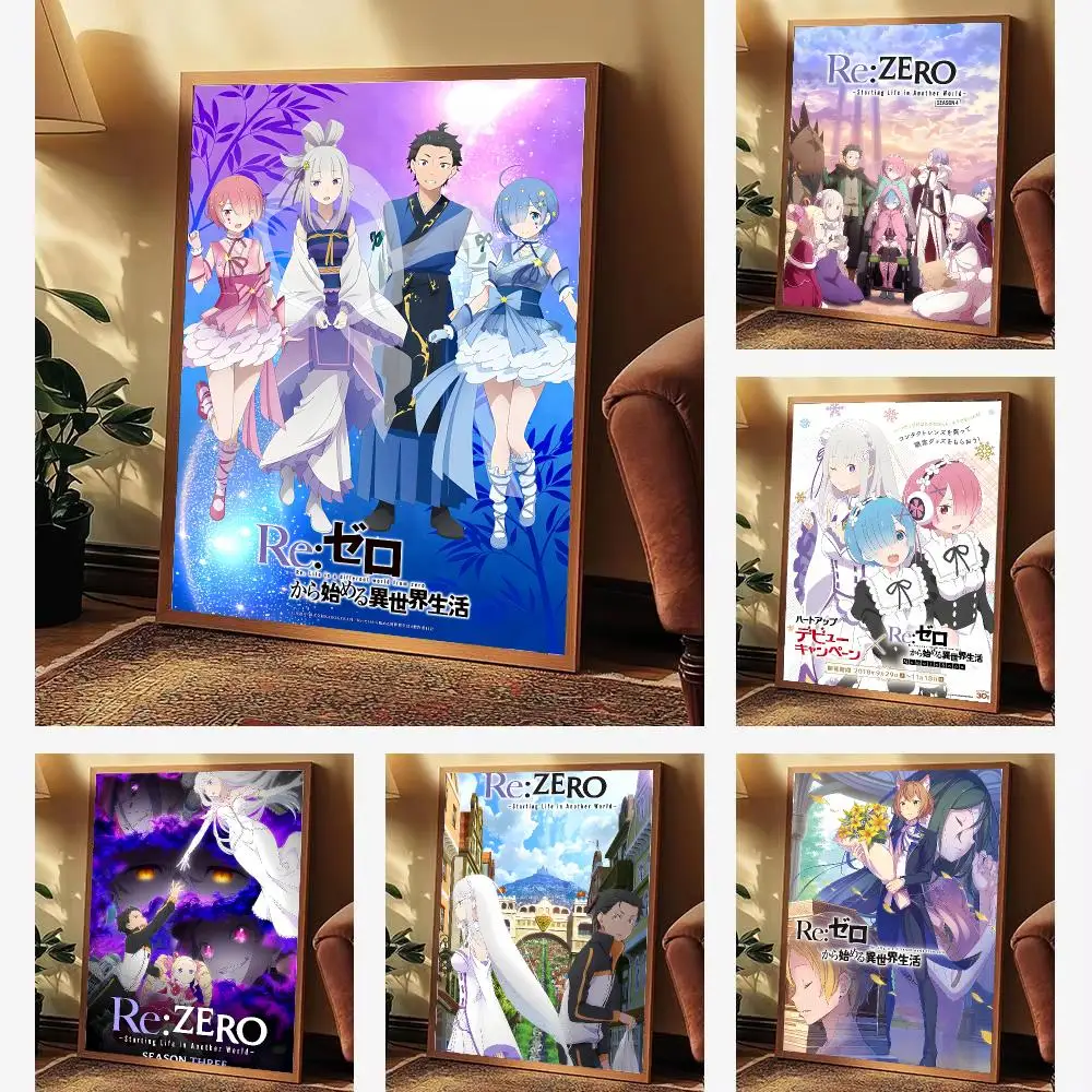 Anime ReZERO -Starting Life in Another World Poster Aesthetic Wall Art for Bedroom Study Office Home Decor Gift