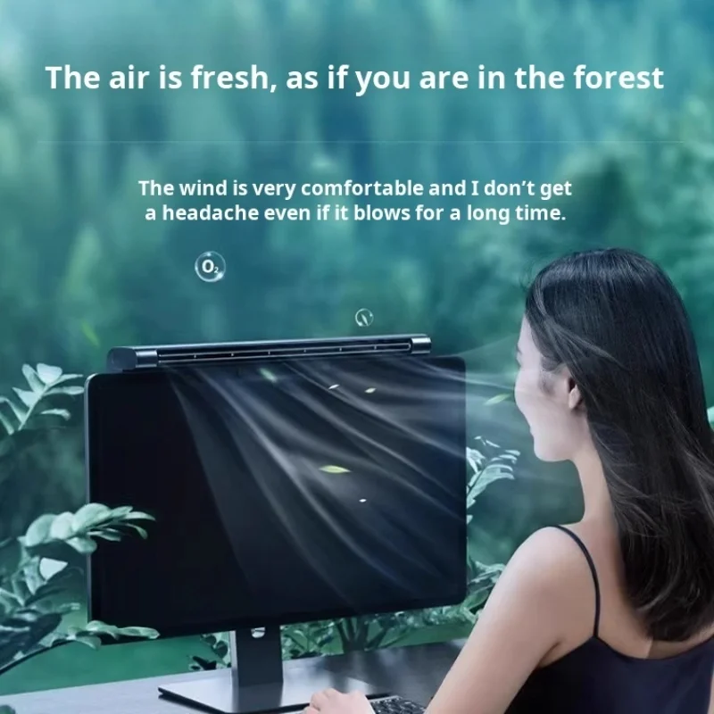 Ultra-Quiet Adjustable Mini Desktop Clip-On Fan for Office Screen, AC Display Stand Cooling Fan, USB-Powered Small Electric Fan