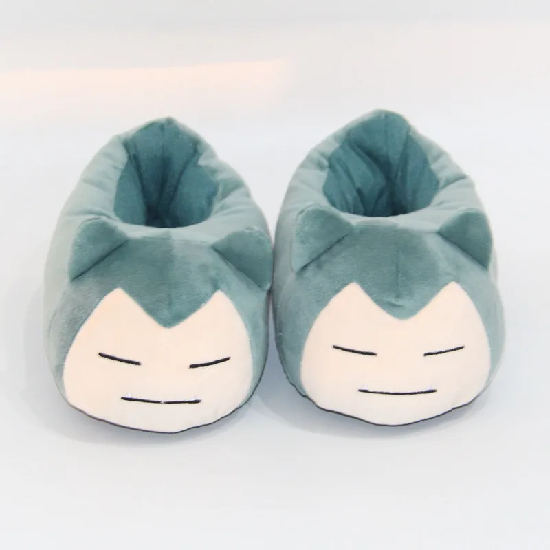 22cm Anime Pokemon Pikachu Snorlax  Cartoon Kawaii Shoes Non Slip Warm Winter  Indoor Slippers For Children Creative Gifts Soft