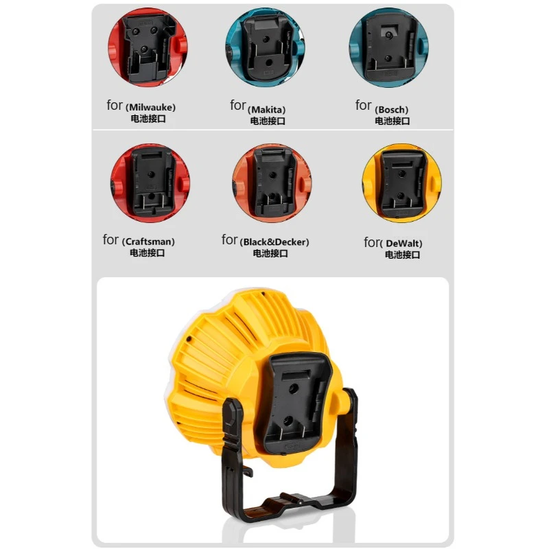 5 قطعة 24 واط المحمولة LED تحذير ضوء العمل ضوء الإضاءة في الهواء الطلق لماكيتا/بوش/ديوالت/ميلووكي 14.4 فولت 18 فولت 20 فولت بطارية ليثيوم #6