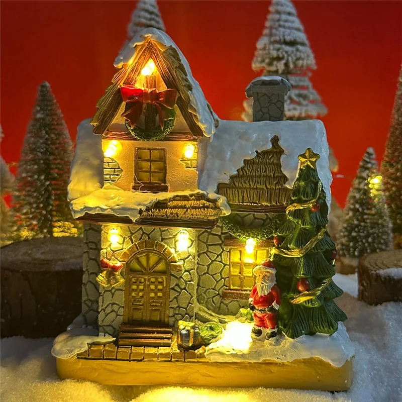 

ABLK теплый свет Рождественский дом Снеговик украшения сцены подарки домашние настольные украшения