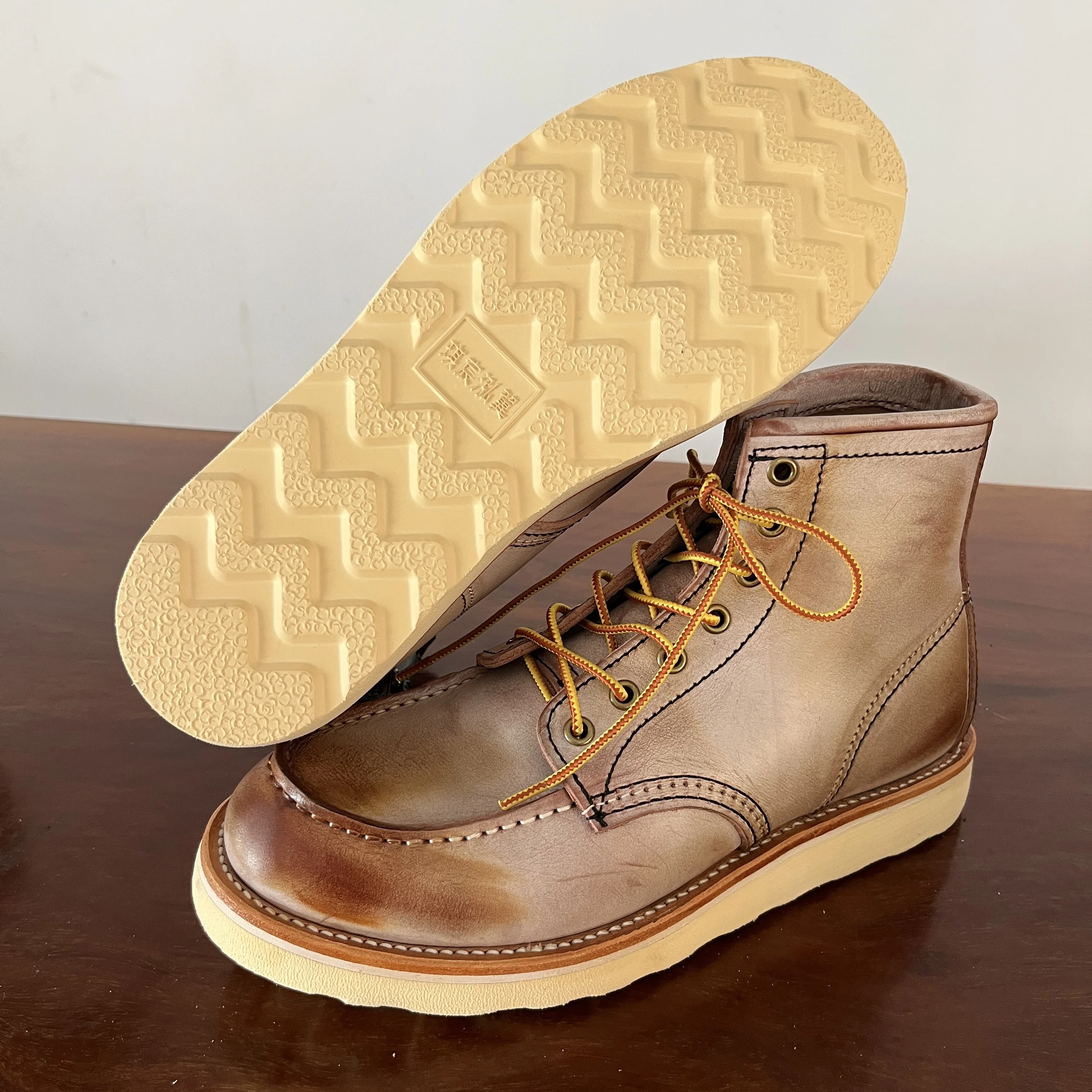 AL875 RockCanRoll Size 35-52 Super Quality Genuine Italian Cow Leather Handmade Goodyear Welted Boots Custom Made Service OK