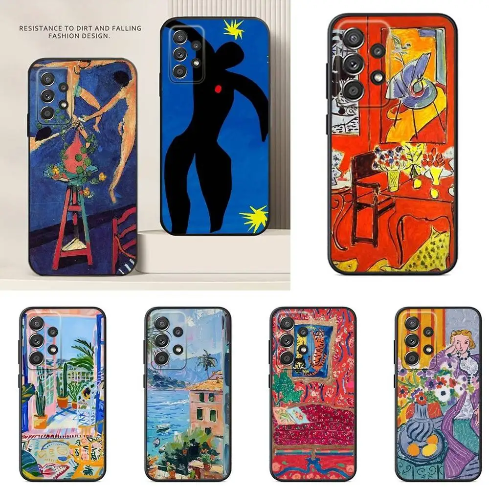 

Henri Matisse Art Painting Phone Case For Samsung S24,23,22,21,20,10,10E,S9 Plus FE Note 20 Ultra 10,9 Plus Black Case