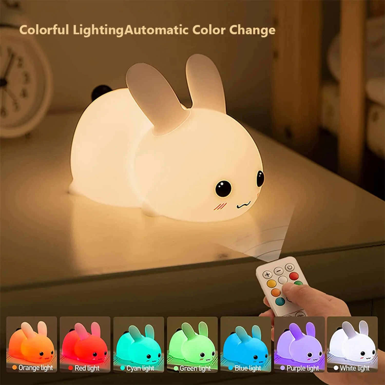 Lampe LED en Forme de Lapin avec Capteur Tactile, Luminaire Décoratif d'Nik, Idéal pour une Chambre à Coucher, un Bébé ou un Enfant, Nouveauté