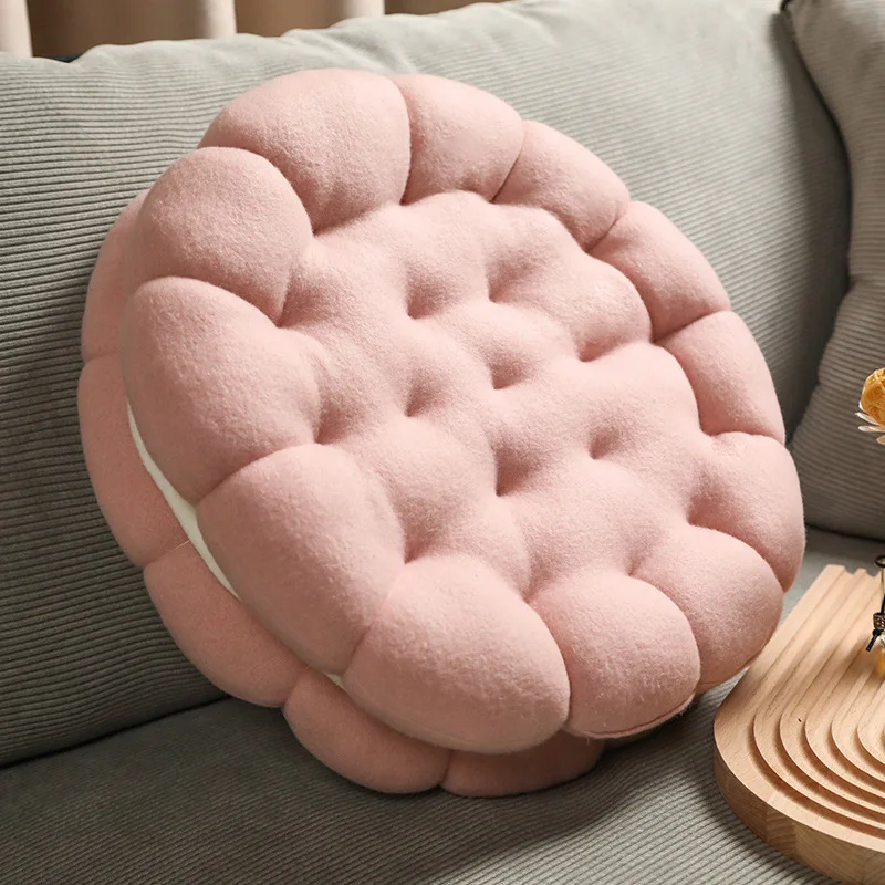 Ins Style Cookie Shaped Cushion, Soft Plush Pillow for Home and Office Use