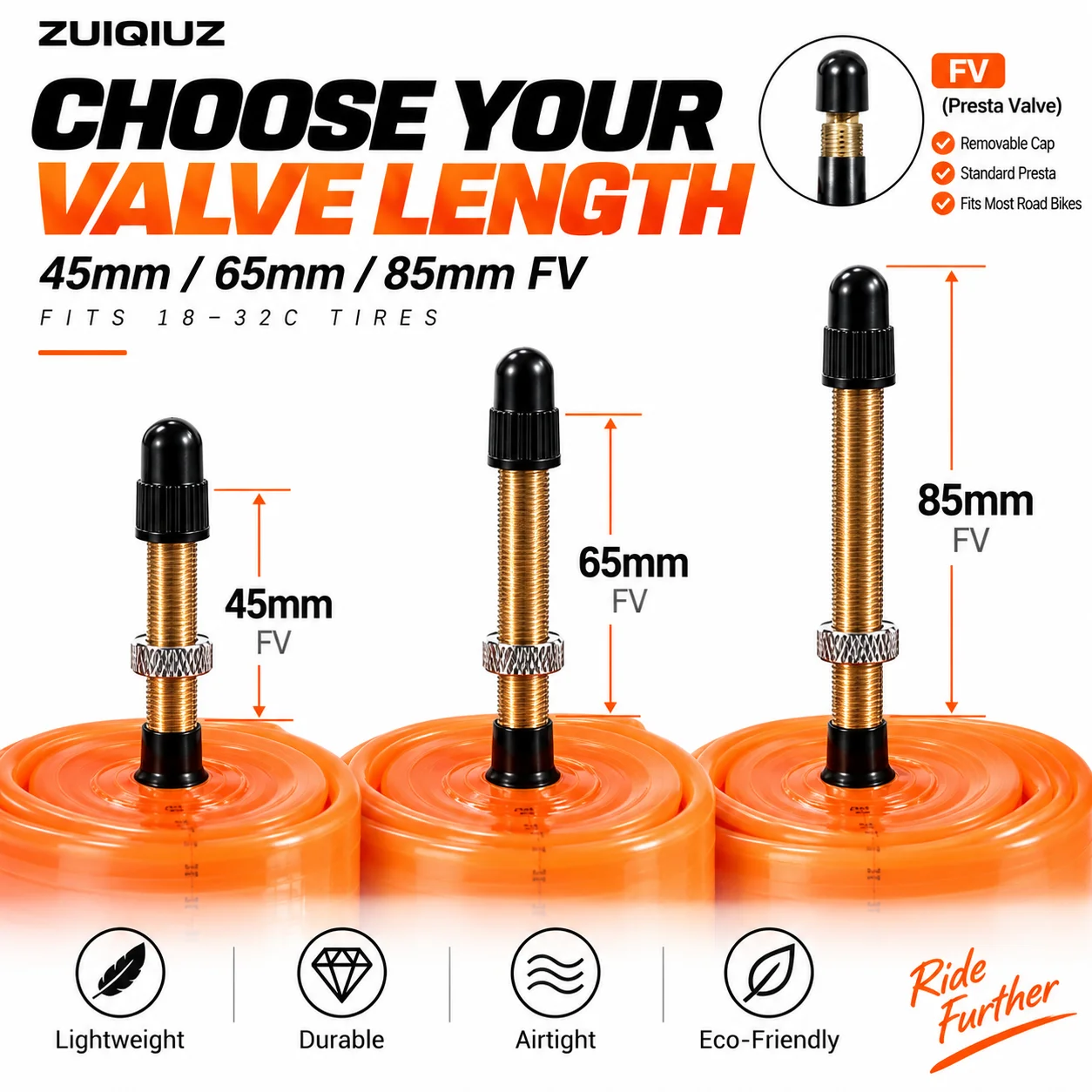 700C TPU Road Bike Inner Tube Presta Valve Ultralight Foldable Racing Bicycle Spare Tube Wear‑Resistant Durable Easy To Install