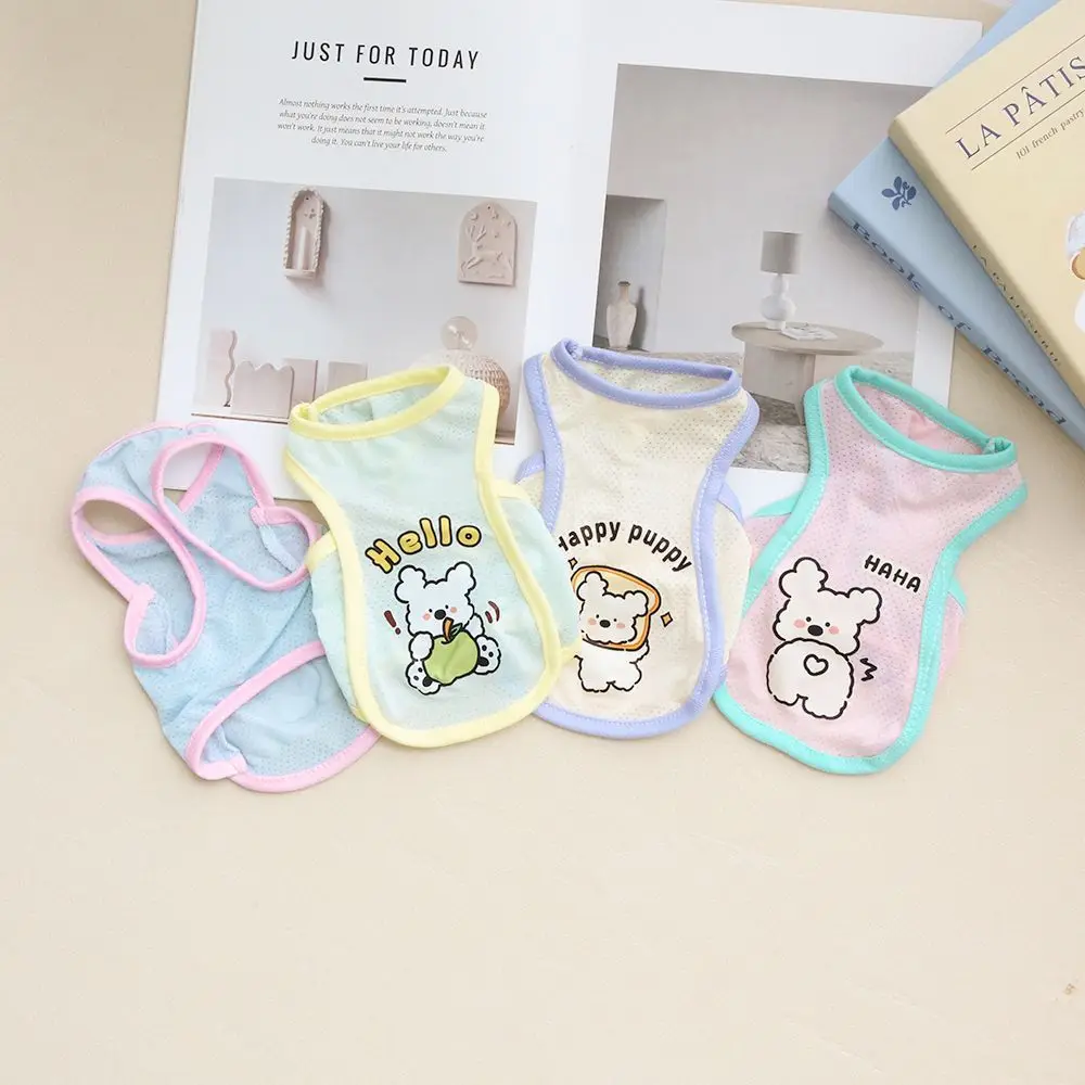 Dog summer cooling vest pet ice silk cooling clothes breathable cool cat dog cartoon puppy clothes