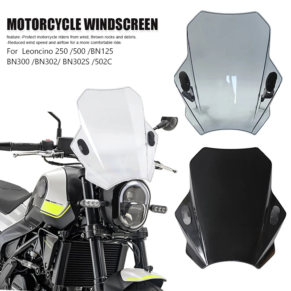 

Motorcycle Windscreen Windshield Universal For Leoncino 250 500 BN125 BN300 BN302 BN302S 502C