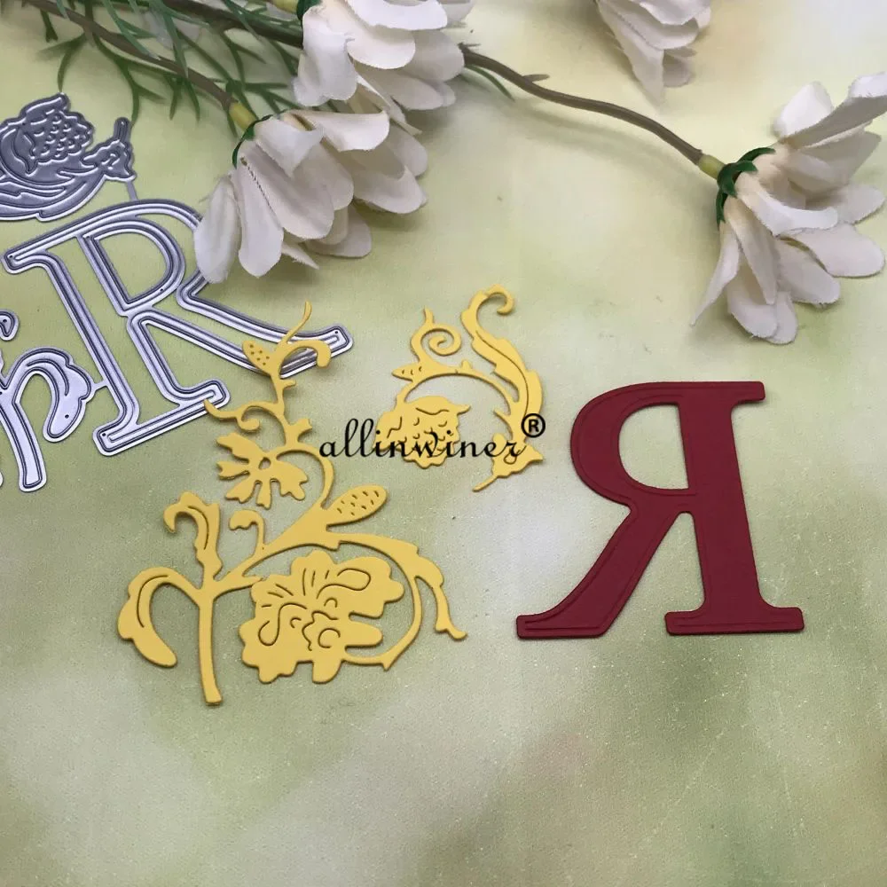 Flower letter decoration Metal Cutting Dies for DIY Scrapbooking Album Paper Cards Decorative Crafts Embossing Die Cuts