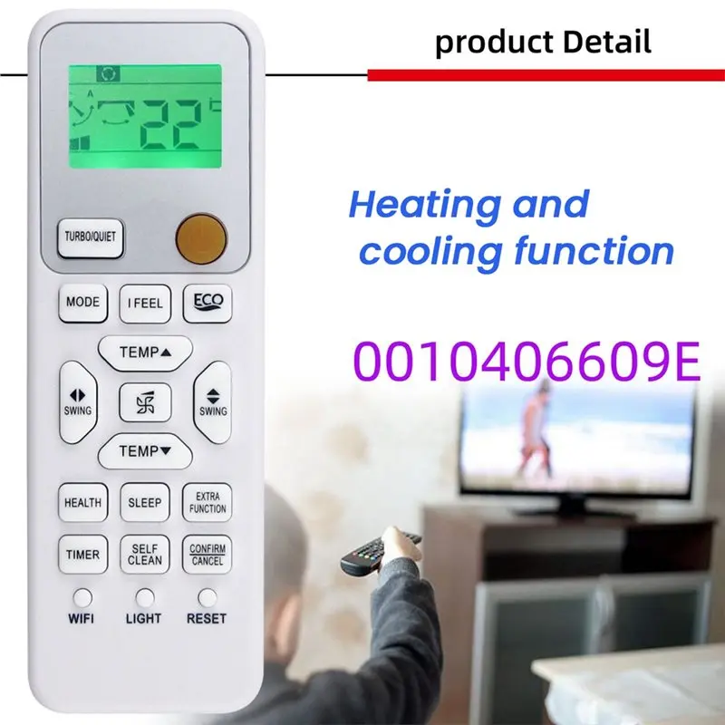 ABJF-For Haier For A/C 0010406609E Remote Control Replacement Air Conditioner Unit 0010406609E