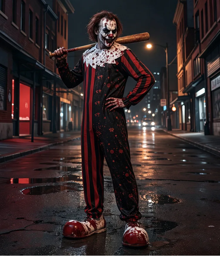 Halloween Horror Nightmare Clown Breaking Soul Clown cosplay, movie black and white clown costume, stage performance costume, ne view 3