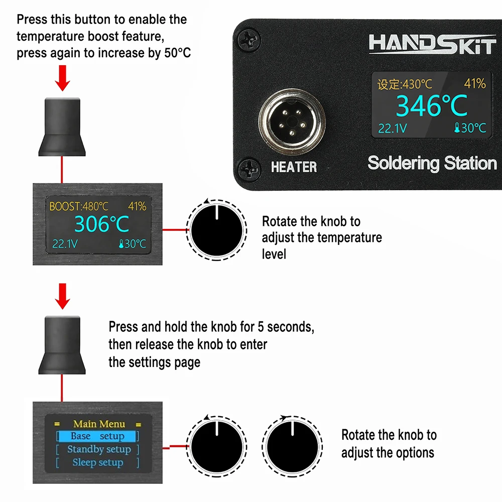 T12 Mini OLED Soldering Station with PID Temperature Control 200-480°C 72W High Power Soldering Iron Kit for Repair Work