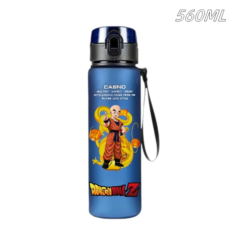 560Ml Dragon Ball Son Goku Krillin Piccolo Blauw Zwart Plastic Pcleak Proof Proof Outdoor Draagbare Reizen Sport Waterbeker