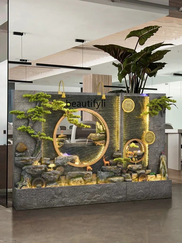 Safe Top - Notch Curtain Wall Water Screen Office Partition Outdoor Villa Courtyard Rockery Fish Pond Waterfall Fountain Landsca