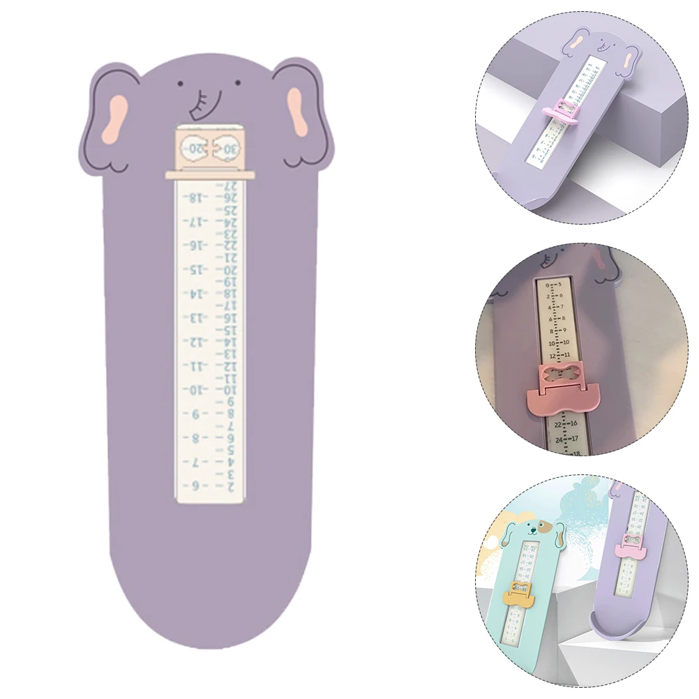 

Foot Measuring Device ABS TPR Kids Tools Smooth Slides Clear Length Data Cartoon Animal Design Measurement Ruler Shoes Sizer