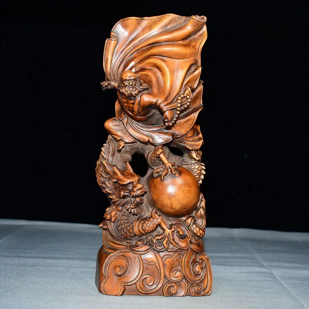 Dragon subduing flying Bodhidharma Patriarch Statue Figurine Desktop Ornaments Home Decoration Crafts Tea Pet Decor
