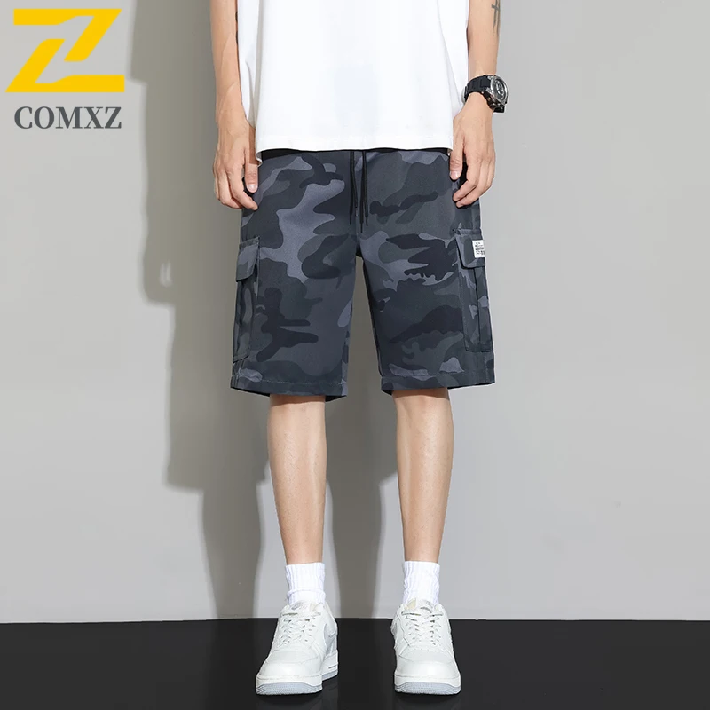 Camouflage Men's Casual Shorts Comfortable Breathable Wear-resistant Hiking Shorts Elastic Waist Outdoor Camping Travel Shorts