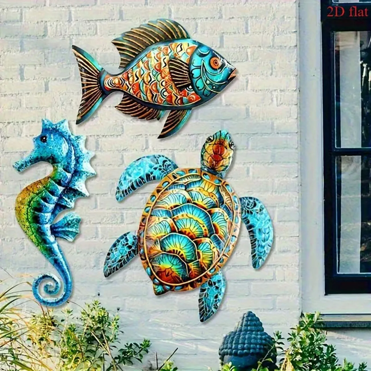 3 Pcs Tribal Pattern Wooden Fish Wall Decor Nautical Style Fish Wall Art For Kids Room Bathroom Coastal Home Wall Ornament