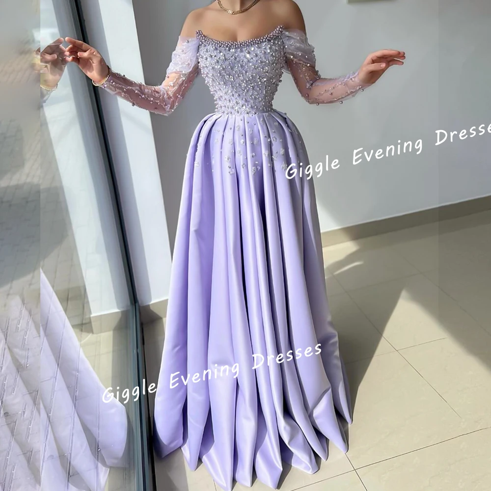 Strapless Beading Satin Nobility Prom Gown Saudi Arab Formal A-Line Floor-Length Pretty Elegant Ladies Evening Dresses 2024