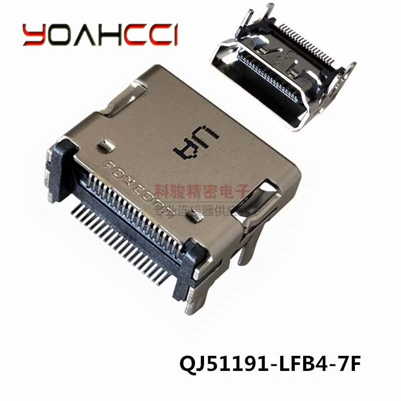 10pieces QJ51191-LFB4-7F Connector HDMI 19P sticker motherboard