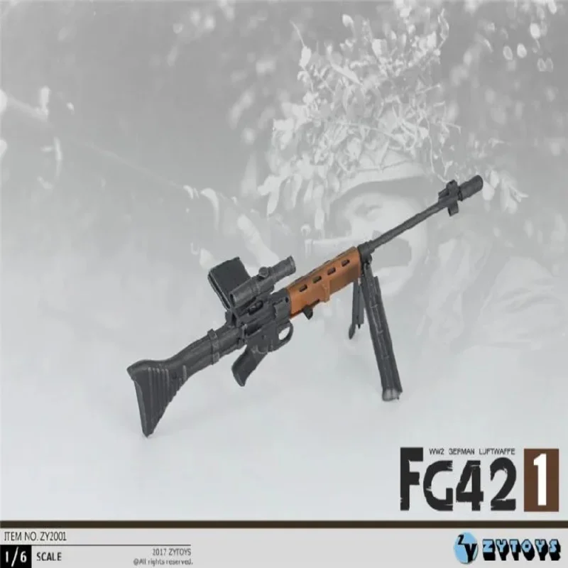 ZYTOYS ZY2001 1/6 Scale Soldier Props FG42-1 Paratrooper Rifle Plastic Weapon Model Toy Fit 12 '' Action Figure In Stock