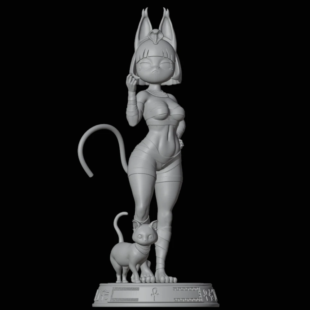 1:24 Egyptian Cat Queen 3d Printed Model Resin Unpainted Figure Model Kit NSFW Miniature Garage Gk Kits Unassembled Diy Toys