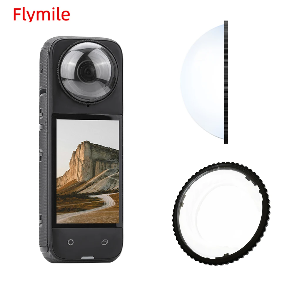 

Flymile Lens Guards For Insta360 X4 Camera Rotating Optical Tempered Glass Lens Protective Mirror Quick Release Accessories