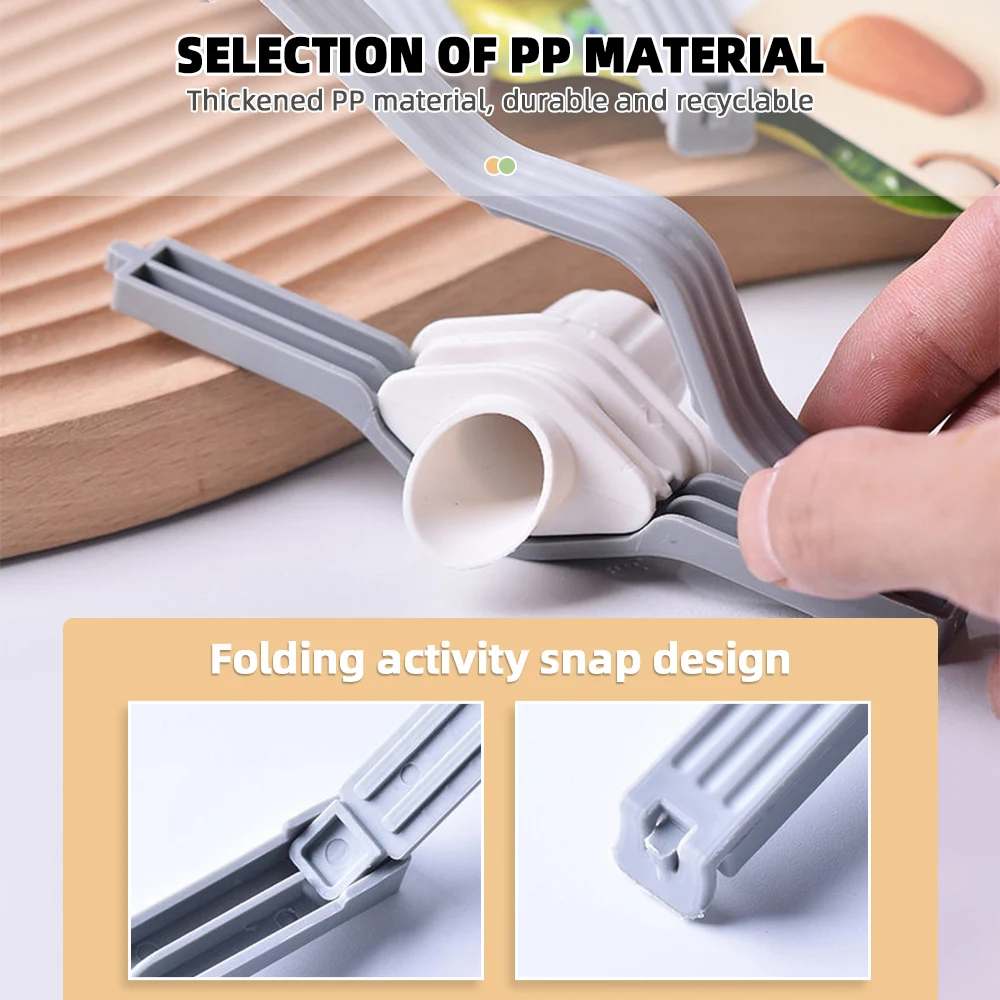 Clip de sellado con tapa de rosca, accesorio de cocina para condimentos, leche en polvo, sal, bolsa, paquete de conservación de alimentos