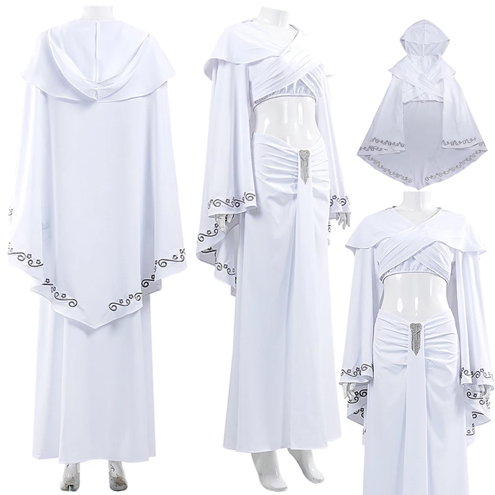 

Movie Space Battle Padme Amidala Women White Dress Cosplay Party costume Halloween Carnival Party Disguise Roleplay