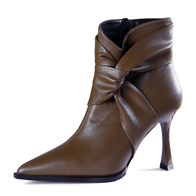 Zapatos botas-calzado de invierno para mujer diseñador de lujo 2024 Rock goma moda señoras otoño tobillo elegante puntiagudo bajo alto