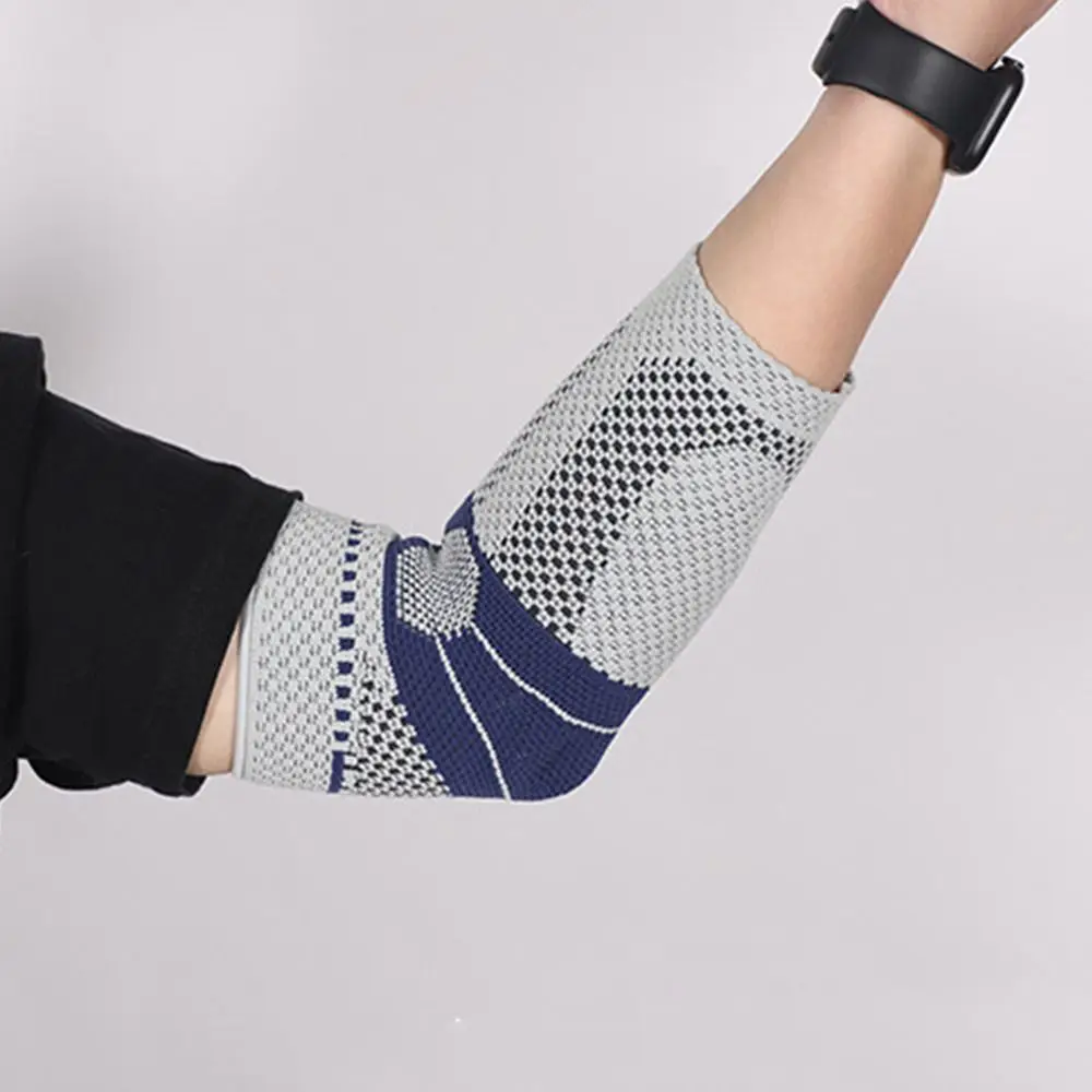 Anti-collision Sports Elbow Pads Nylon Knitted Breathable Knee Protector Brace Silicone Gasket Shock Absorption Elbow Protector