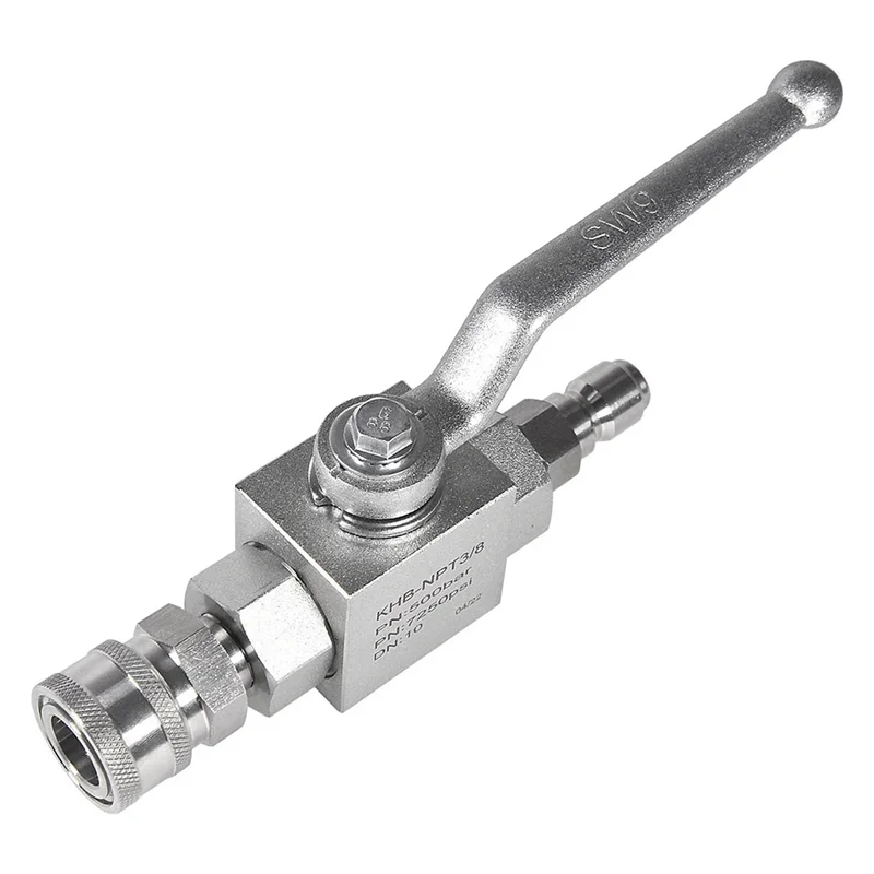 AB46-4500PSI Ball Valve Kit Switch With 3/8Inch Quick Plug Connector For Pressure Washer Hose Pump