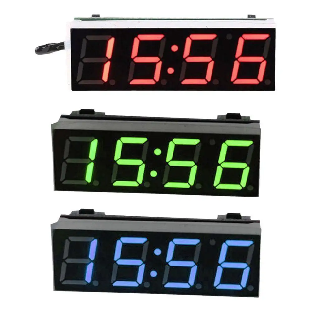 

Hot Sale New Mini Car Digital Clock Thermometer Voltmeter 3 IN 1 LED Display Digital Timer Voltmeter Interior Electronic Accesso