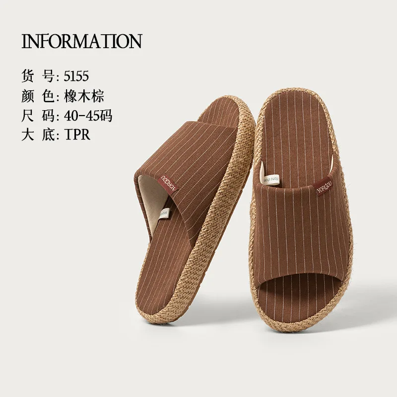 Cotton Linen Slippers Women Household Non-Slip Wear-Resistant Lightweight Comfortable Fashion Soft Home Cloth Shoes Men