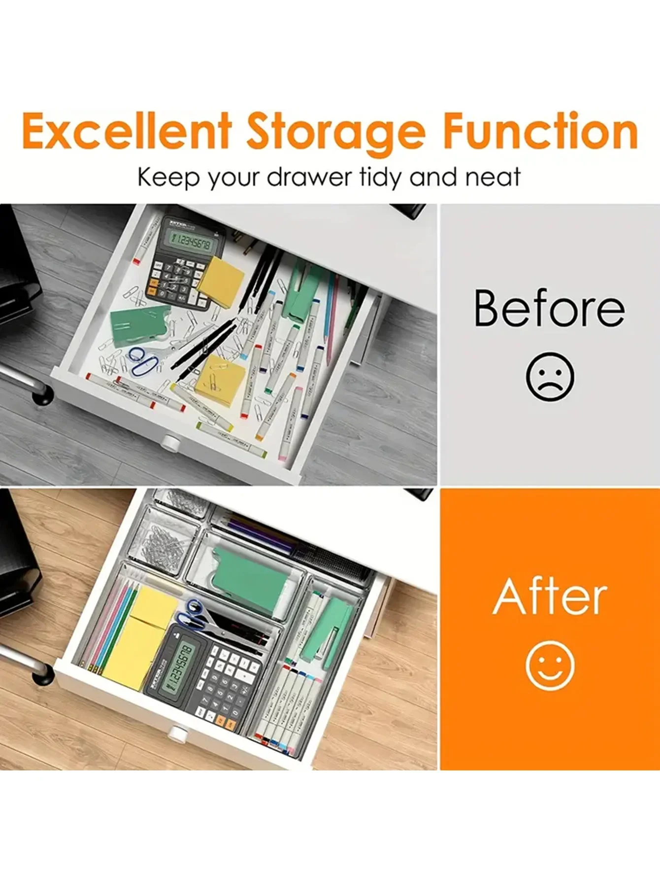 Набор ящиков для хранения ящиков, 25 шт., многофункциональный набор органайзеров для ящиков из прозрачного пластика, органайзеры для разделителей ящиков и ящик для хранения