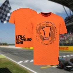 Latest F1 Champion Commemorative Edition Racing Men's T-shirt for Daily Summer Fashion, Breathable, Sweating, Comfortable Racing