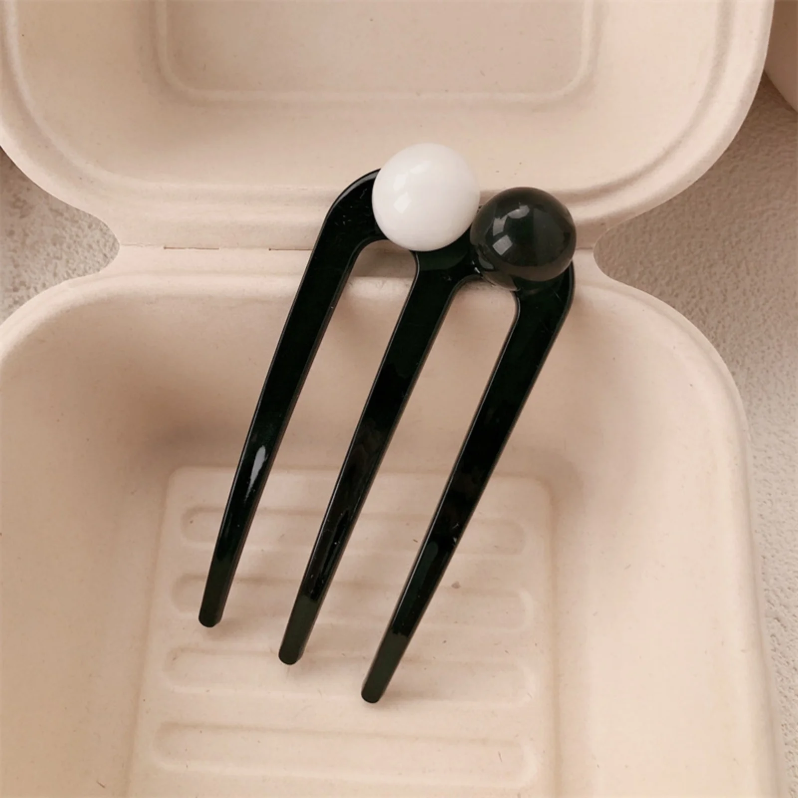 1 Stück Dual-Perlen-Haargabel-Clips, 2-teiliges Set, stilvoller gebrochener Pony-Haarschmuck für Frauen, ideal für schicke Hochsteckfrisuren – Detail 1