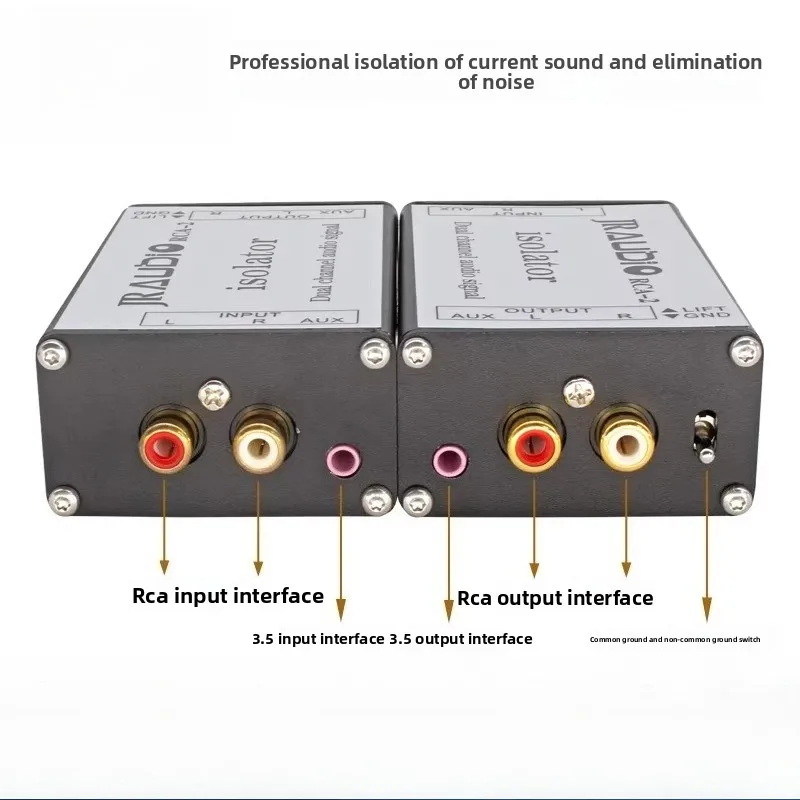 RCA-2 Audio Isolator Sound Current Noise Eliminator 3.5 RCA Computer Noise Isolator