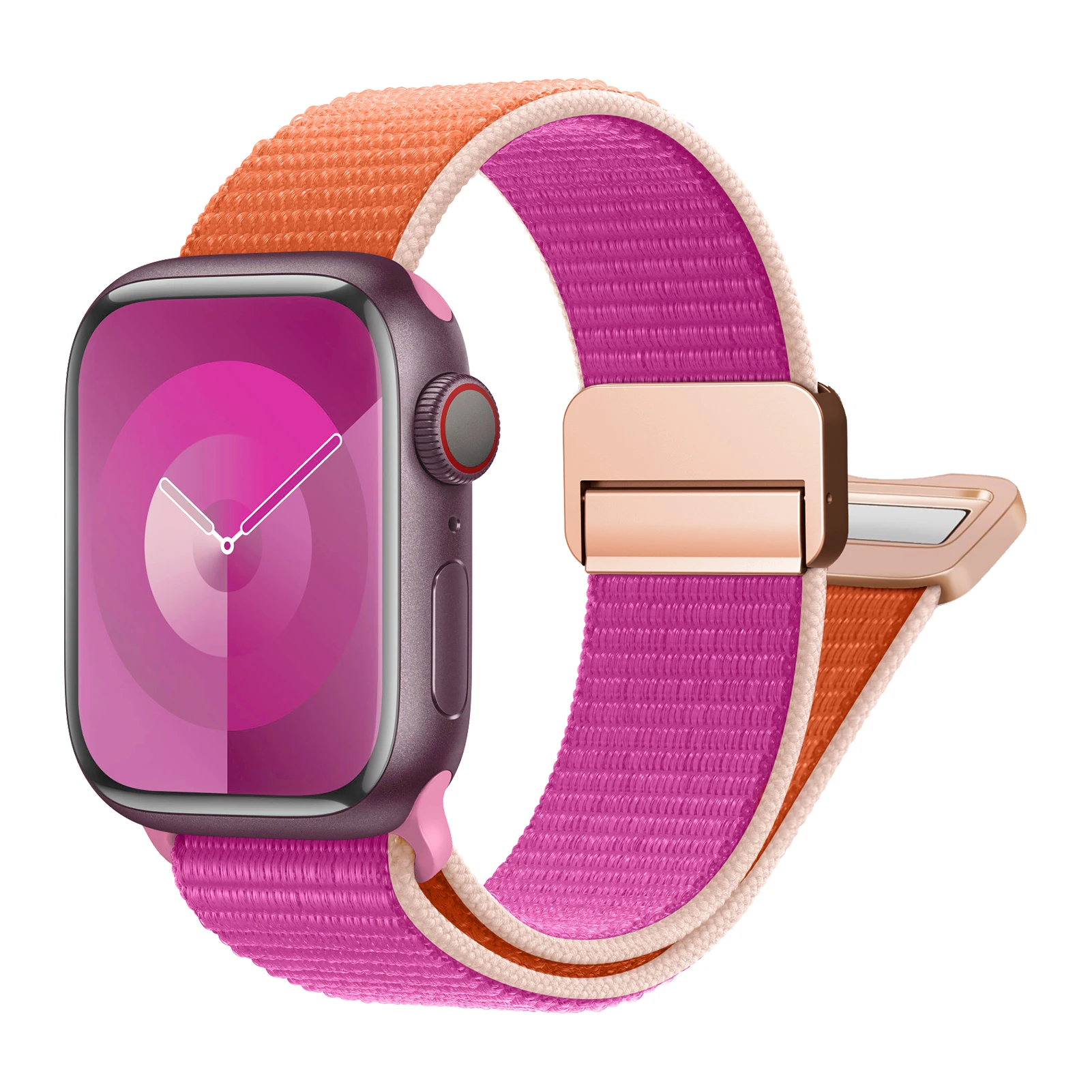 Pulseira de Nylon para Apple Watch, Pulseira Correa Magnética, iWatch Series 9 8 7 6 5 3 Ultra SE Strap, 45mm, 44mm, 49mm, 42mm, 40mm, 41mm, 38 milímetros