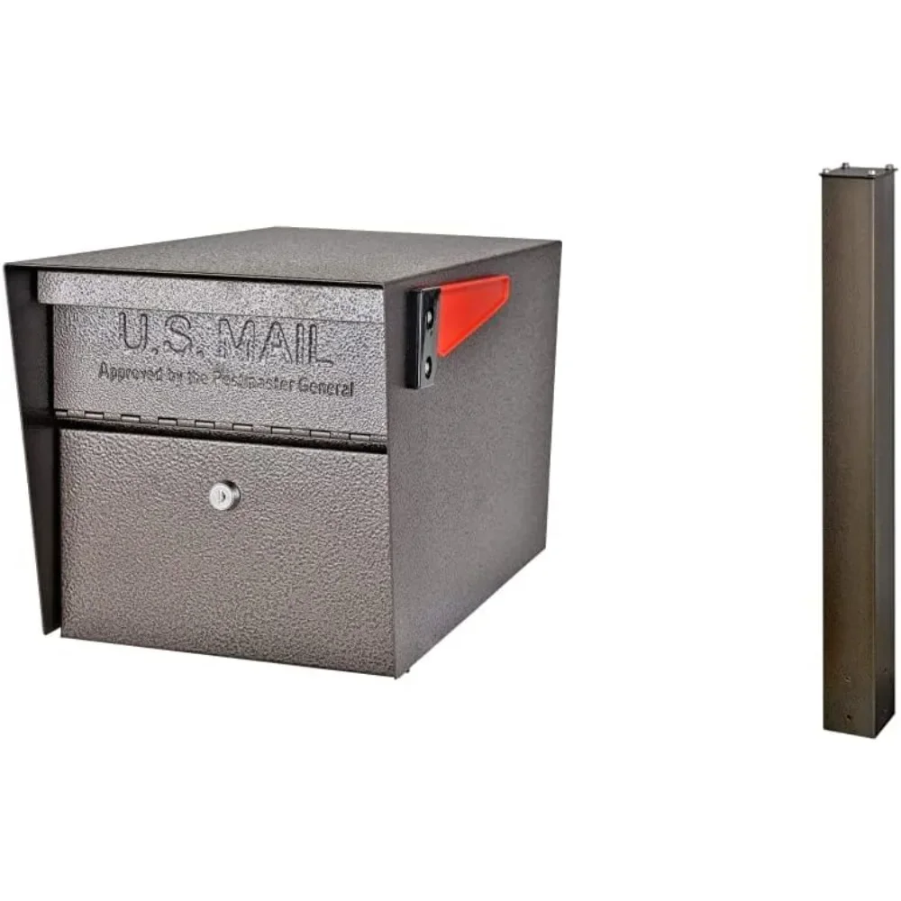 

7508 Bronze Locking Mailbox and 7123 In-Ground Mounting Post - Secure Your Mail with Style