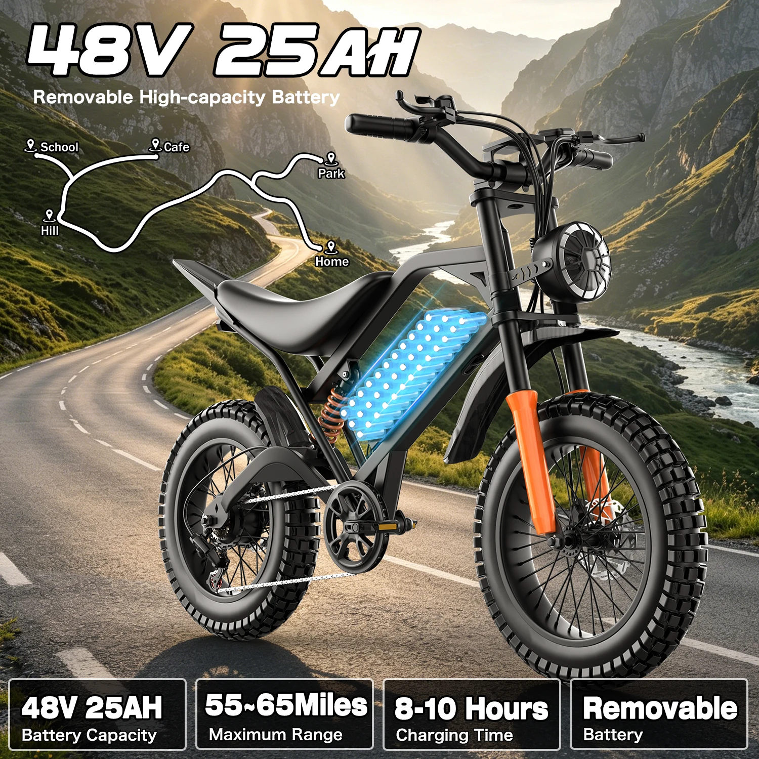 ASKGO, 20-дюймовый электрическ – обзор и цена Motorcycle Gear Full Set