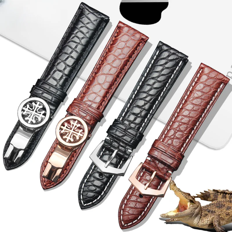 PATEK PHILIPPEパテックフィリップ クロコダイル ベルト 20-16 For Patek Philippe パテック・フィリップ ワニレザーベルト 受注生産