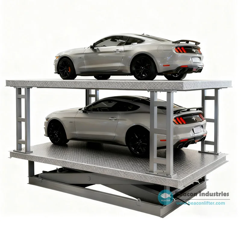 Customizable Smart 2 Layer Hydraulic Scissor Car Lift CE Certified for Home Garage Parking