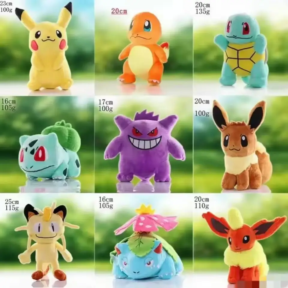 2025Pokemon Stuff Plush Toys Kawaii Pikachu Pichu Charmander Squirtle Psyduck Anime Soft Dolls Doll Kids Birthday Christmas Gift
