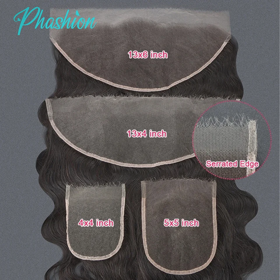 Phashion HD 13x6 13x4 Lace Frontal Straight Preplucked 4X4 5x5 6x6 Swiss Ganzkörperverschluss Nur Naturschwarz 100 % Echthaar – Detail 9