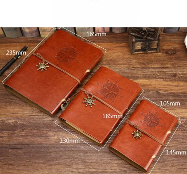 Retro Notebook Traveler Diary Leather Soft Cover Small Size Replaceable Kraft Paper Inner Notebooks & Notepads